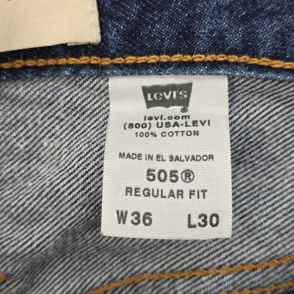 Vintage Levis 505 Jeans Mens 36x30 Dark Wash Straight Leg Regular Fit Denim Y2K